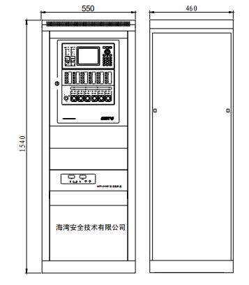 海灣JB-QB-GST200火災報警控制器尺寸大小示意圖