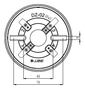 JTW-ZOM-GSTN9812(Ex)防爆點(diǎn)型感溫火災(zāi)探測器底座示意圖