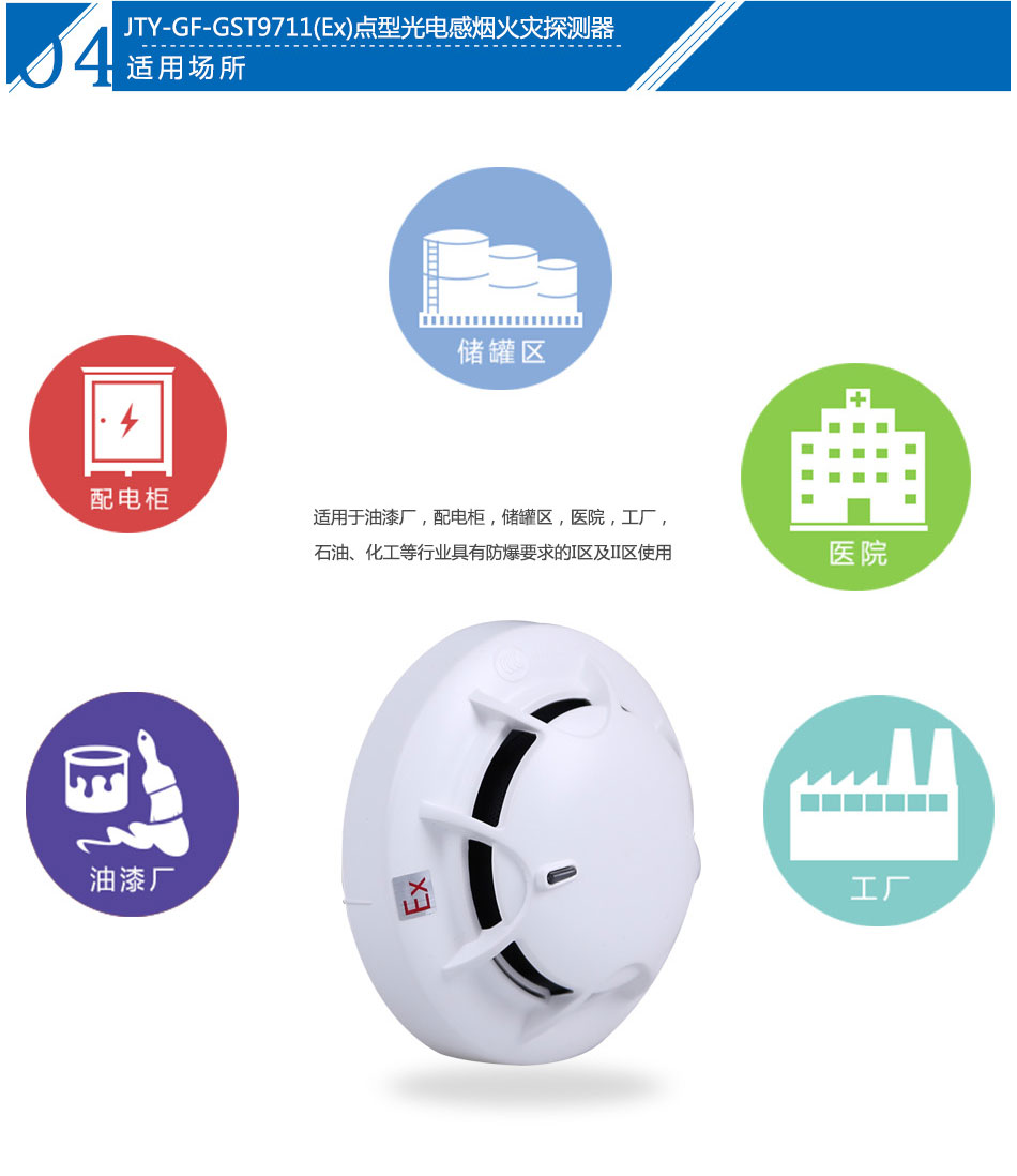 JTY-GF-GST9711(Ex)點型光電感煙火災(zāi)探測器產(chǎn)品應(yīng)用場所